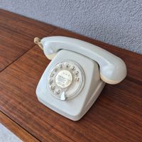Vintage Telefon Wählscheibentelefon 1975 Phone grau