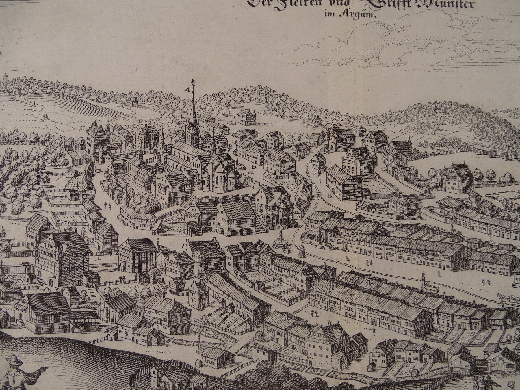 Incisioni: BEROMÜNSTER, KUPFERSTICH 1654 – Usato da Grüningen venduto da Kartensammler 2
