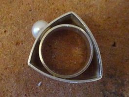 Perle Ring RG60 / 925 Silber