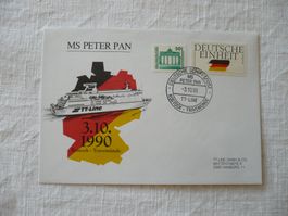 D 03.10.1990 Schiffspost MS Peter Pan Rostock - Travemünde