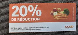 Coop Gutschein 20% frisches Bio-Obst und -Gemüse gültig