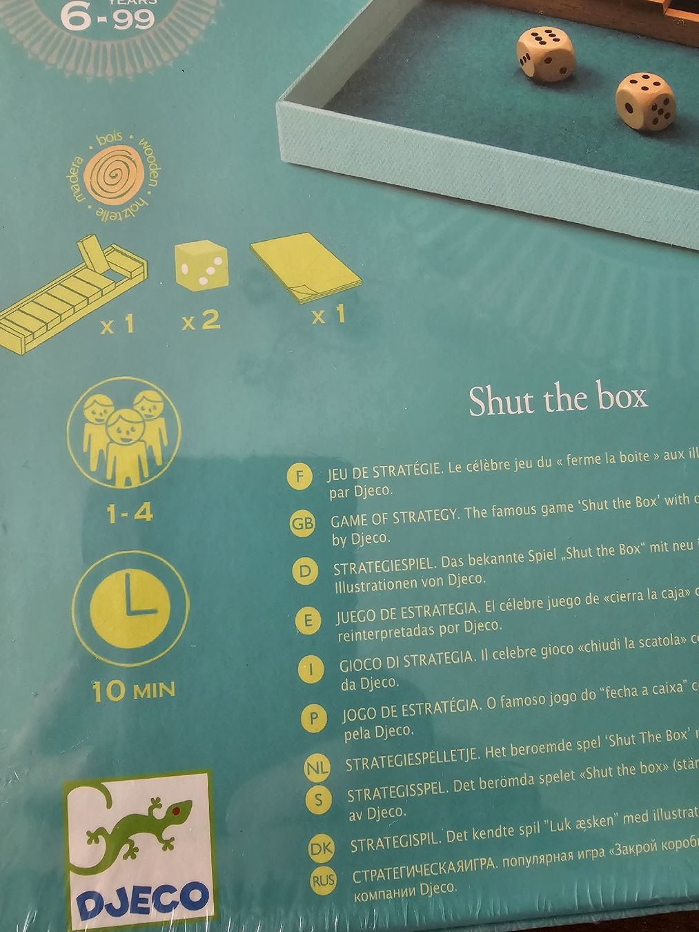 Djeco Giochi: Shut the Box Classic by Djeco Originalverpackt – Nuovo e nell'imballaggio originale da Bütschwil venduto da Taranabo 3