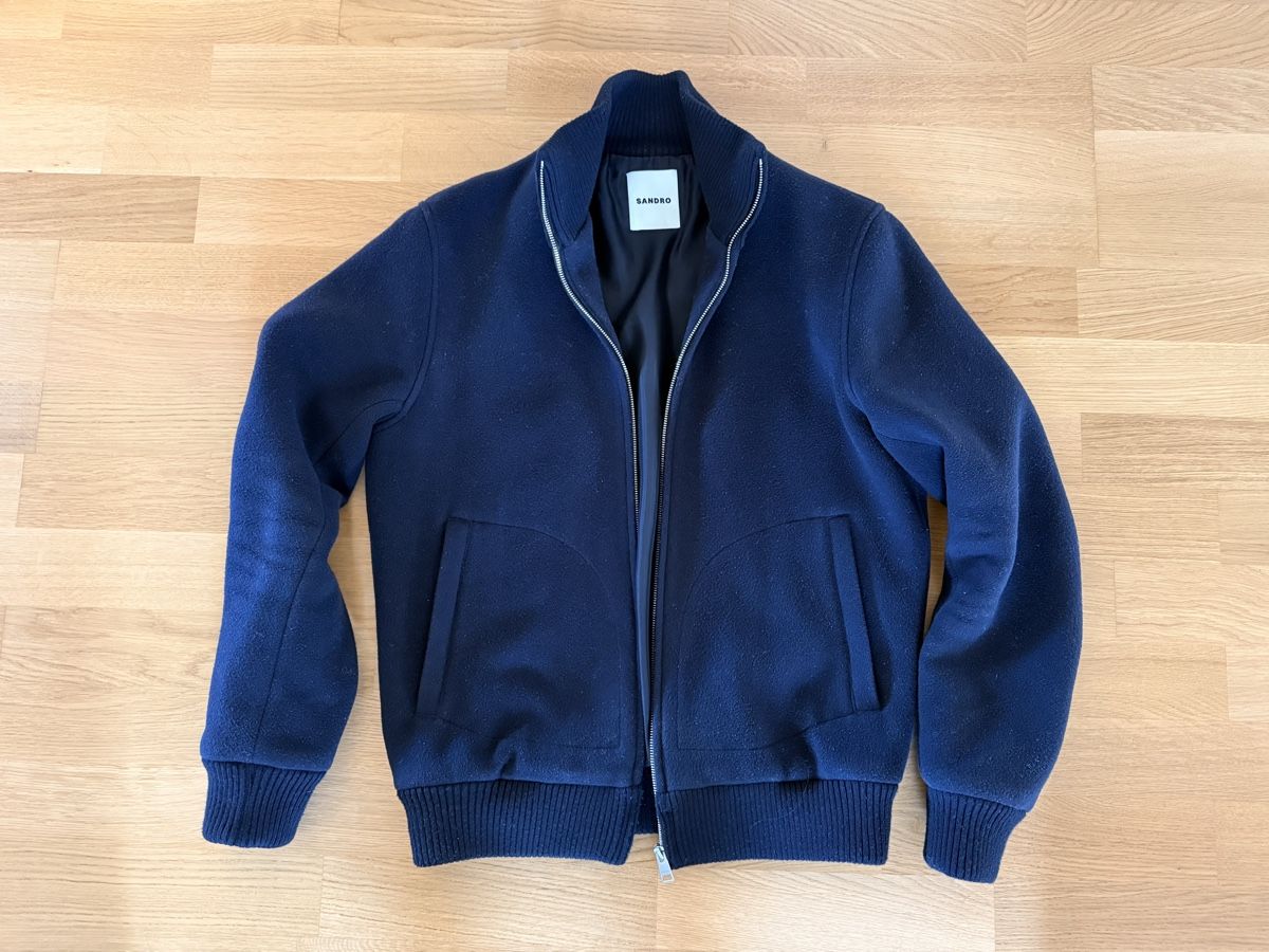 Sandro Giacche: Sandro navy blue wool zipped jacket – Nuovo (secondo la descrizione) da Zürich venduto da nic_zv8d