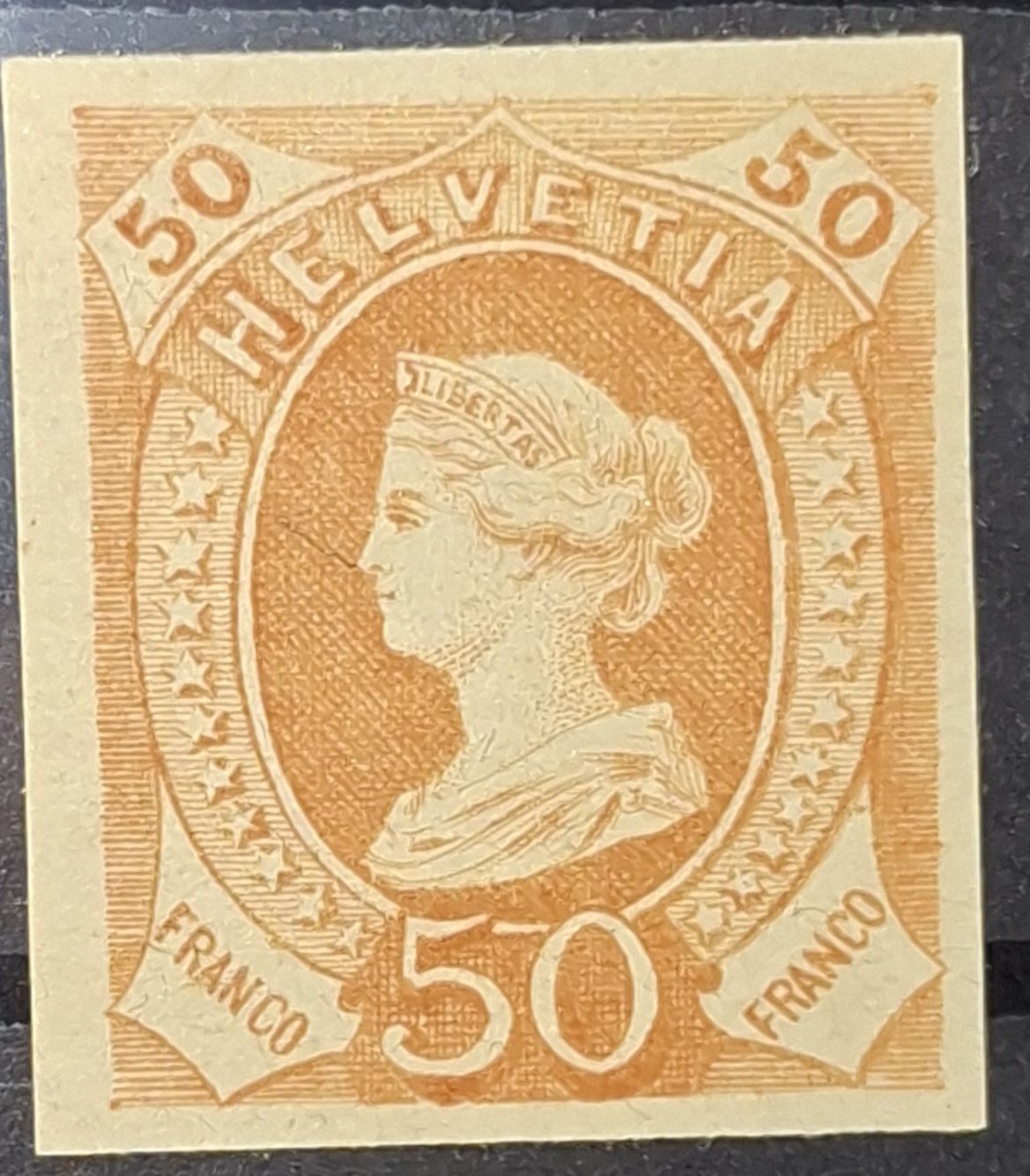 Alle Briefmarken: Probedruck Helvetia – Gebraucht aus Balgach von SIMEON27