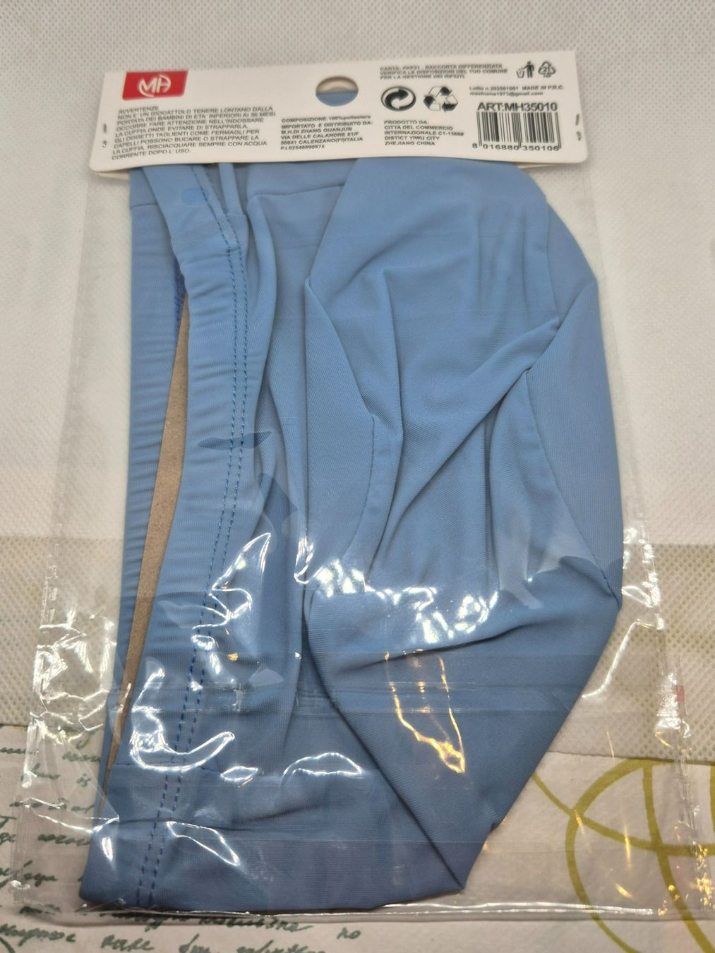 Hüte, Mützen & Caps: Neue hellblaue Badekappe aus MA-Stoff, Einheitsgröße – Neu und originalverpackt aus Losone von bal_gfp6 2
