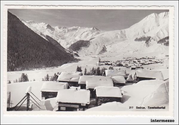 Cartoline postali: Sedrun GR // Tavetschertal // Winter // Dorf – Usato da Basel venduto da intermezzo12
