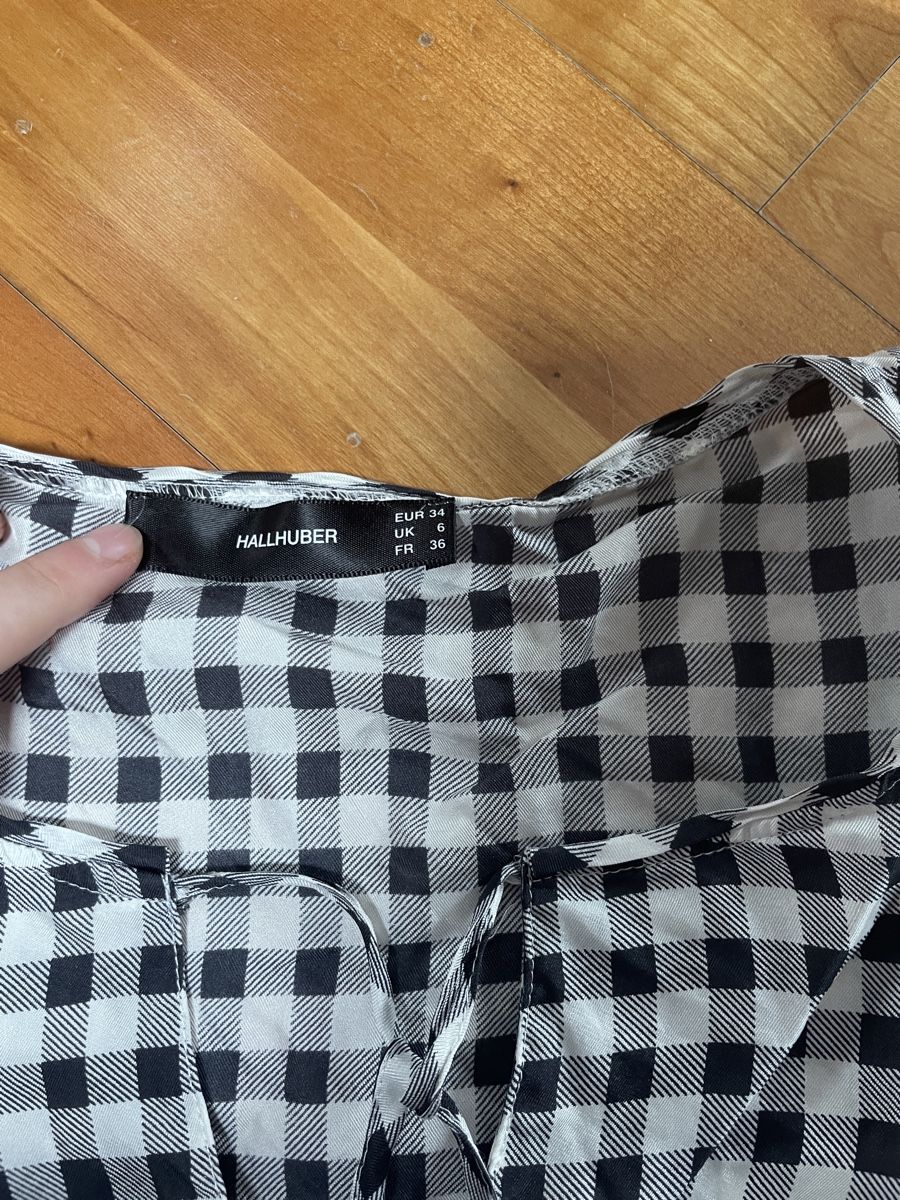 Hallhuber Blusen: Hallhuber Blouse, Size 34, Black and White Checkered Pattern – Neu (gemäss Beschreibung) aus Kriens von KathiC 1