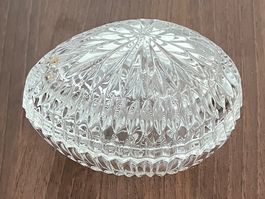 Antike KRISTALL-GLAS-DOSE/-BONBONIERE „Eier-Form“ / Top!