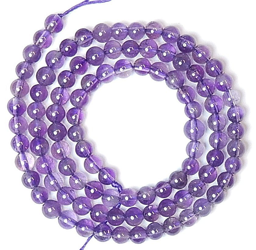 Catenine: 1 Strang echte natürliche Amethyst Perlen 4 mm – Nuovo (secondo la descrizione) da Müllheim Dorf venduto da GUENI01