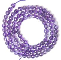 1 Strang echte natürliche Amethyst Perlen 4 mm