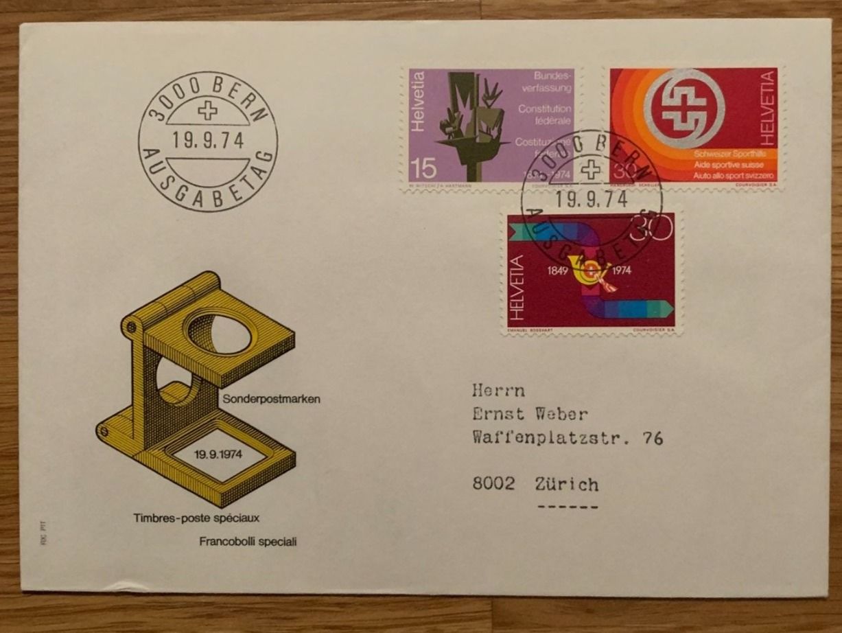 Alle Briefmarken: FDC, Sonderpostmarken 19.9.74 – Neu (gemäss Beschreibung) aus Landquart von interesse63