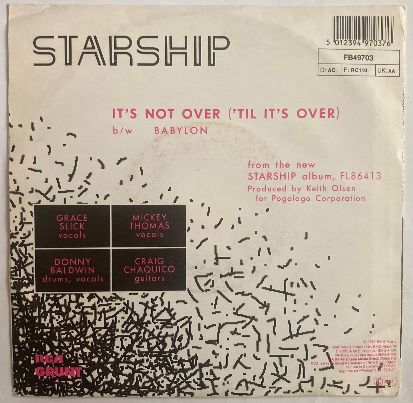 Dischi in vinile: STARSHIP -IT'S NOT OVER ('TIL IT'S OVER) – Usato da Poliez-Pittet venduto da Newtown-Records 1