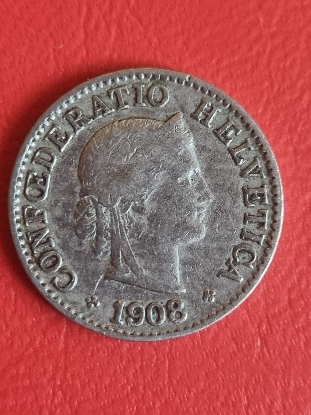 Alle Münzen: 5 RAPPEN - SCHWEIZ - JAHR 1908 – Gebraucht aus Heimenschwand von rog_p7h9