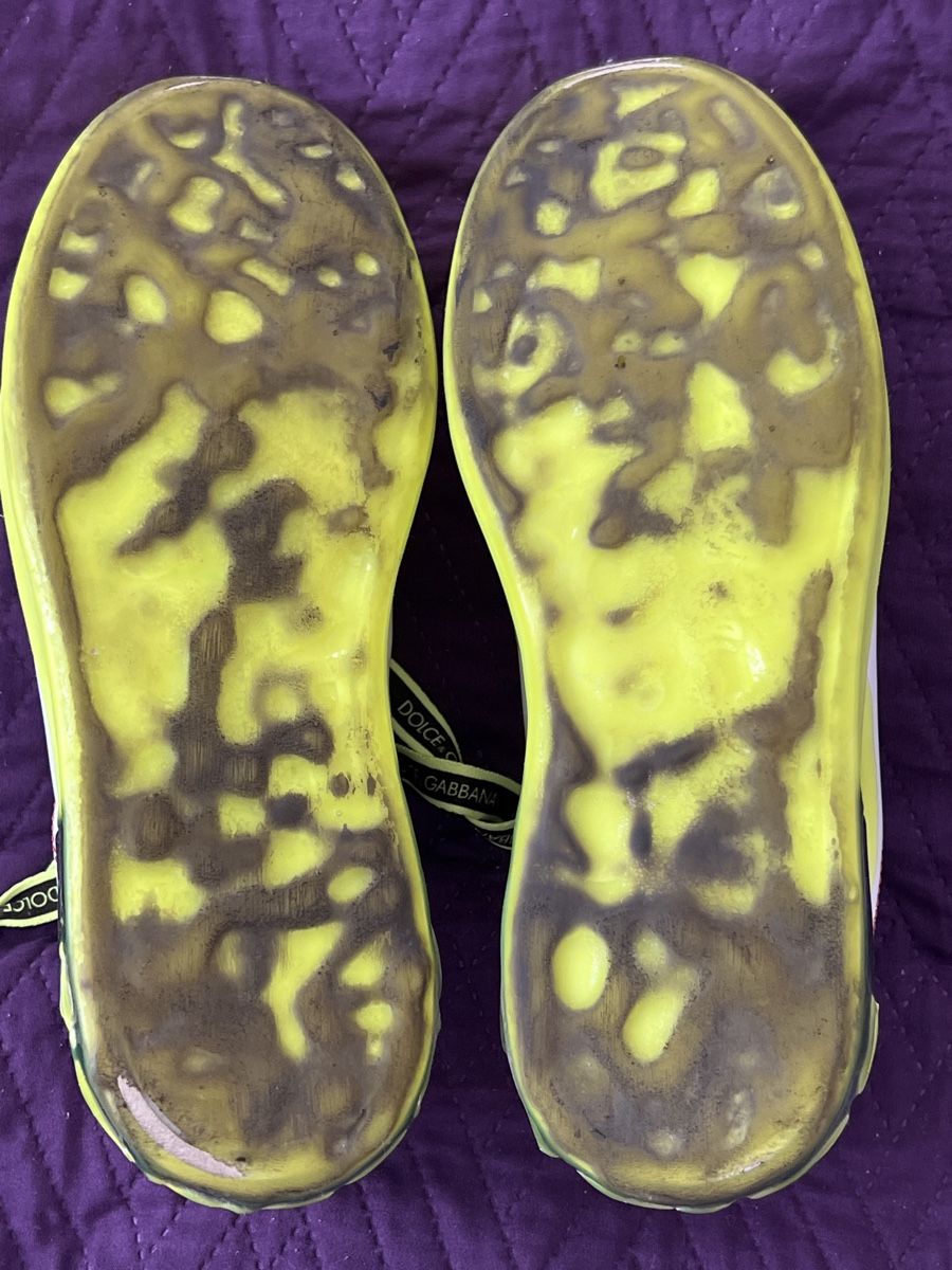 Dolce & Gabbana Scarpe da donna: Baskets Dolce & Gabbana blanches et jaune fluo en 38.5 – Usato da Renens VD venduto da sar_bwz5 7