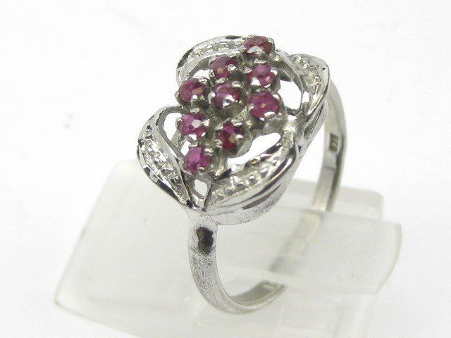 Ringe: Vintage Ring Silber 925 Rubin synthetisch Gr. 55 – Gebraucht aus Ermatingen von Decovin