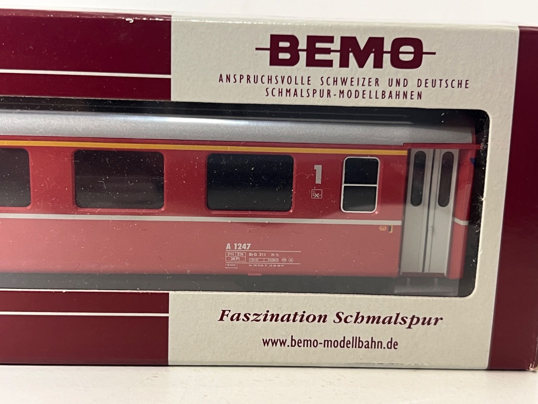 Bemo Modellini di ferrovie: Bemo 3252 157 RhB A 1247 Einheitswagen / refit – Nuovo e nell'imballaggio originale da Neuenhof venduto da ludovicco 1