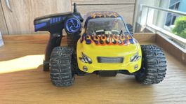 Rc auto 1/10 Monstertruck gelb mit Fernbedienung