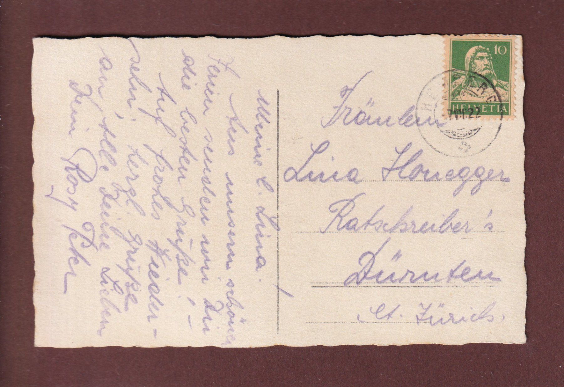 Cartoline postali: LAUI ALP - 1922 – Usato da Pully venduto da nicecards 1