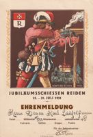 Ehrenmeldung Jubiläumsschiessen Reiden LU 1931