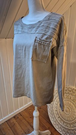 MADE IN ITALY  🤍 langarm top  taupe  grösse M/L