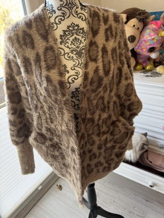 Flauschiges Leo Print Jacket Gr L