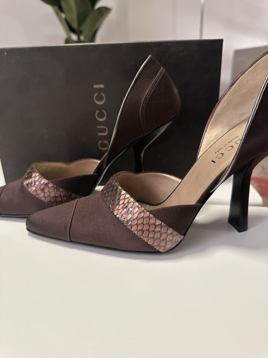 Gucci Scarpe da donna: Gucci Pumps Satin Python brown 38.5 size  – Nuovo e nell'imballaggio originale da Zürich venduto da LoveFashion76 2