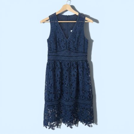 Gerard Darel Kleid – Dunkelblau – Grösse 40 – Elegantes Spit