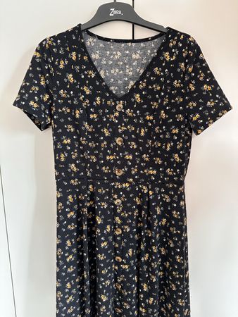 Shein Black Floral Midi Dress, EU 38/ US 6, Summer Vibes!