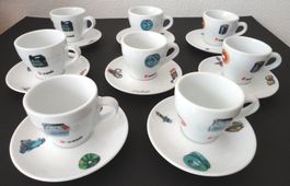 Vintage Espresso-Tassen/Unterteller Keramik Derendinger 8Stk