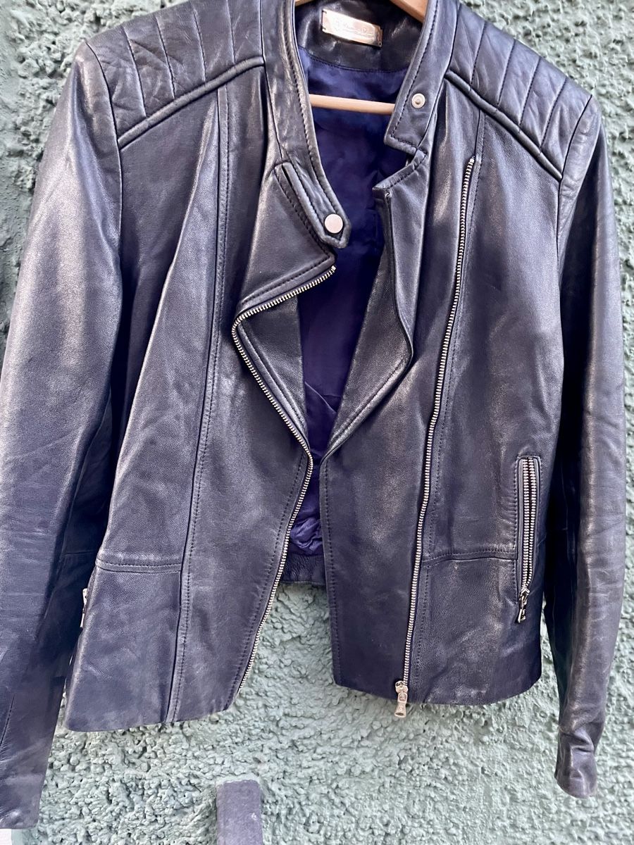 Massimo Dutti Giacche: Massimo Dutti Lederjacke, Echtleder, M, dunkelblau/schwarz – Usato da Zürich venduto da Carlajimena 7