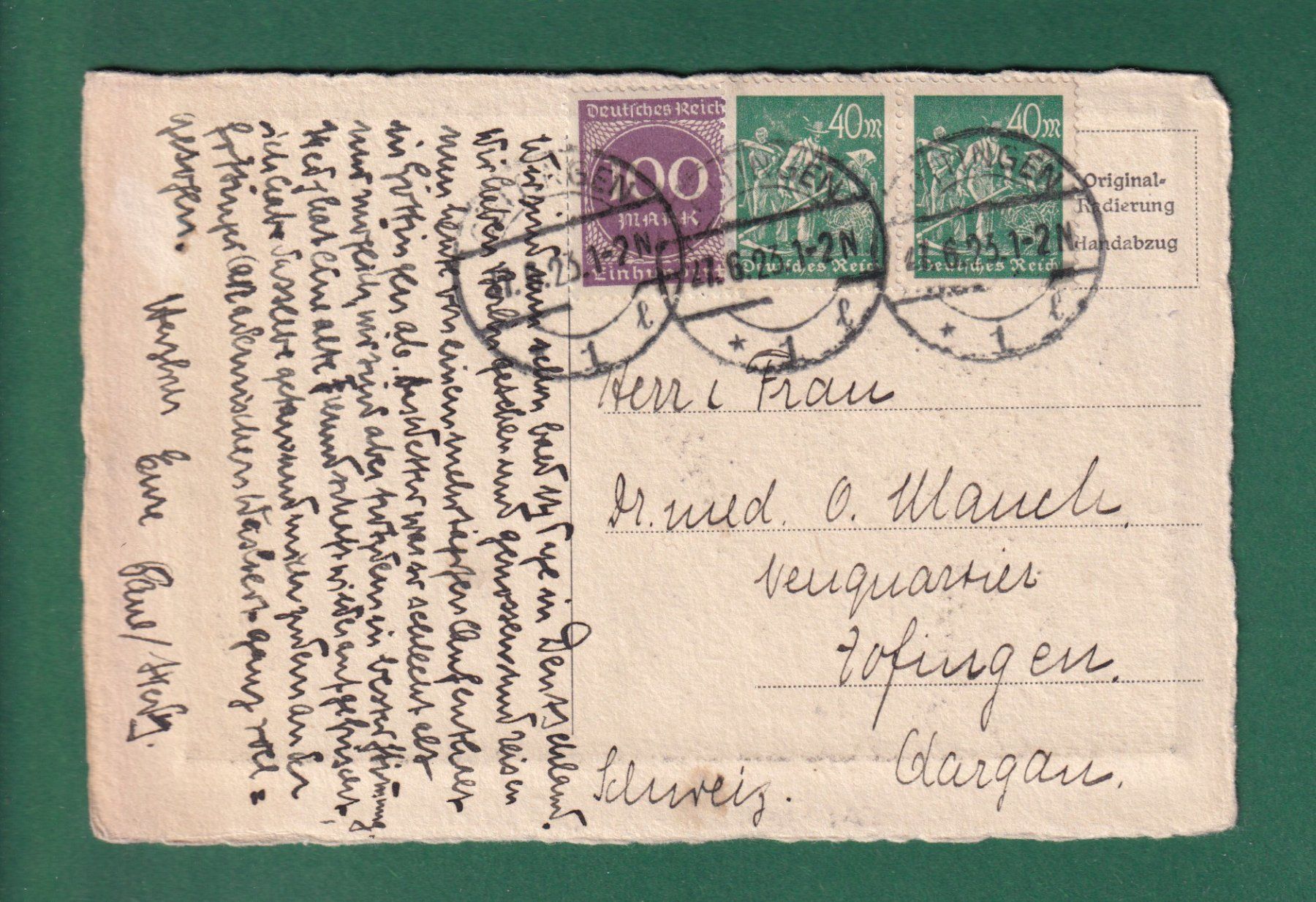 Cartoline postali: GÖTTINGEN - Kommende - 1923 – Usato da Pully venduto da nicecards-shop 1