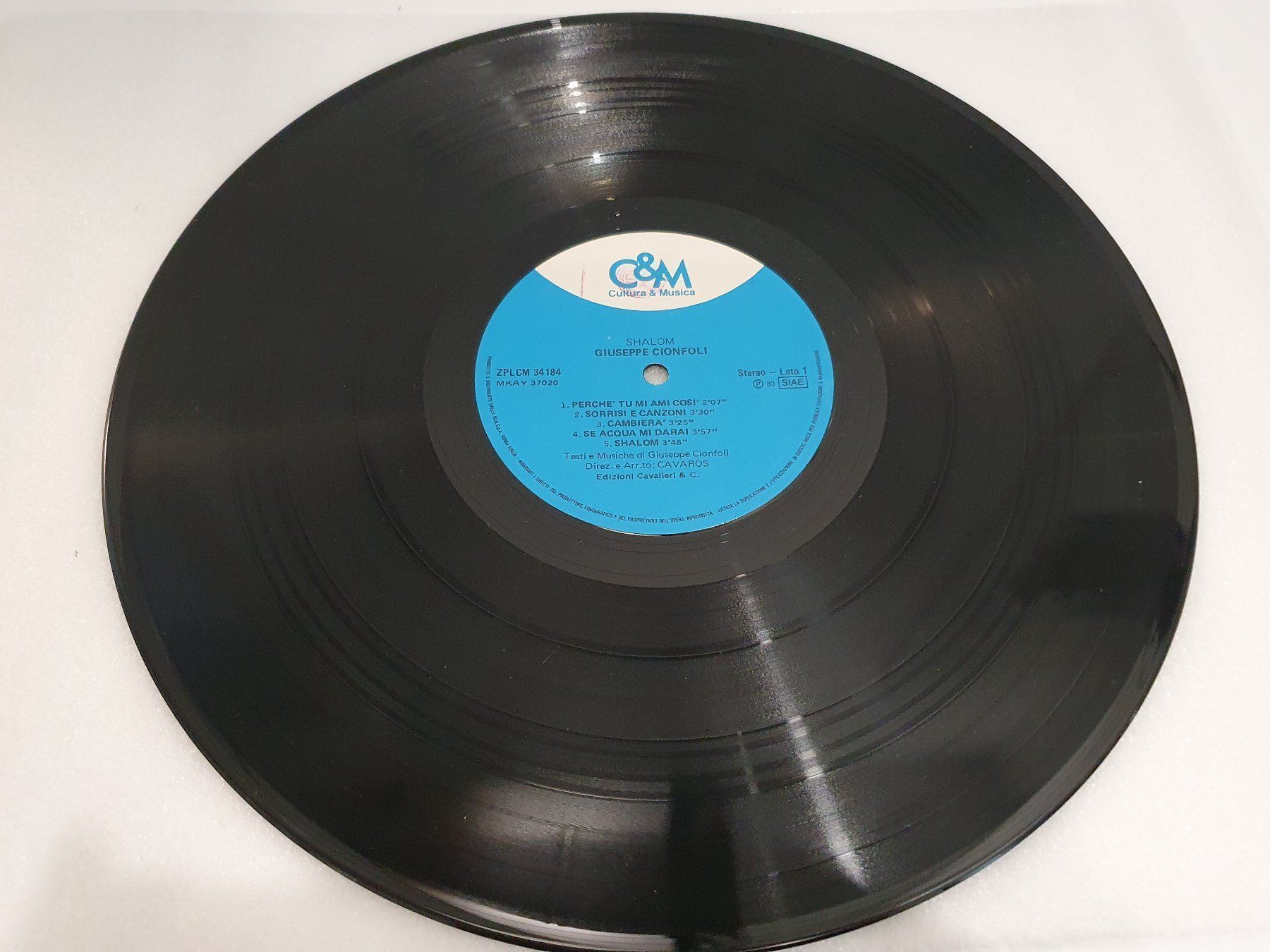 Dischi in vinile: Giuseppe Cionfoli – Shalom – Usato da Uster venduto da Vinyl-Leidenschaft 2