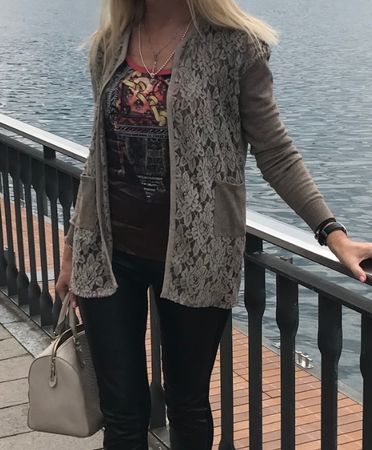 D&G Chic cardigan di cachemire con pizzo-Tg S/M