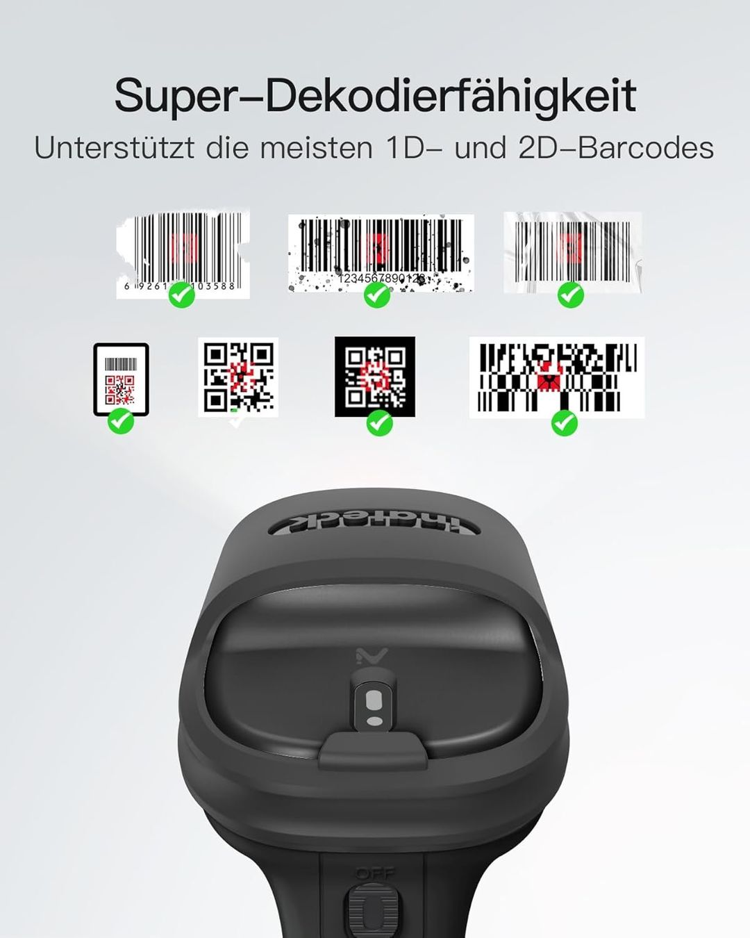 Scanneurs: Inateck 2D Barcode Scanner Bluetooth Wireless BCST-72 – Neuf avec emballage d'origine à Suhr par SchnapperCH 1
