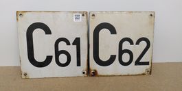 Nummernschilder Bahnhofsignale Schweiz C61 / C62