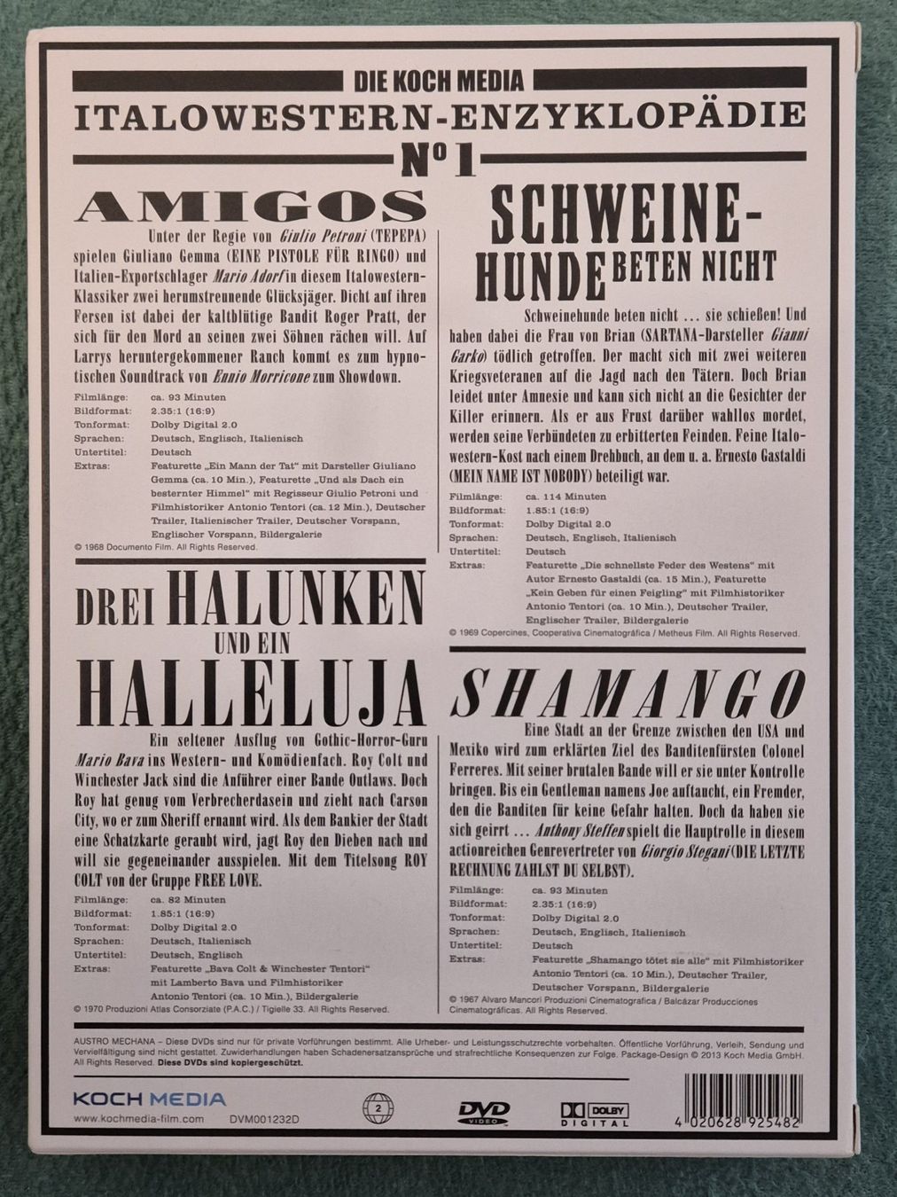 Tutti i DVDs: Italowestern-Enzyklopädie No 1 – Usato da Chur venduto da dluli 1