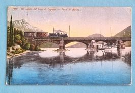 Melide - Dampzug mit Güterwagen - Dampfschiff - 1913