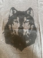 T-shirt gris homme RON DORFF taille S loup imprimé
