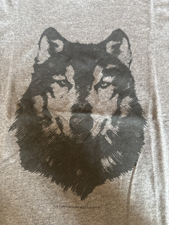 T-shirt gris homme RON DORFF taille S loup imprimé
