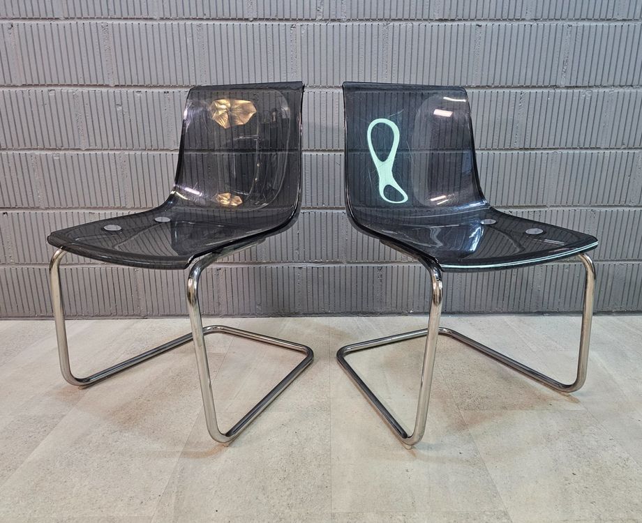 2x IKEA Tobias Chair Carl Öjerstam Acryl Freischwinger Stuhl | Kaufen ...