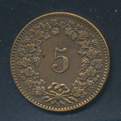Tutti le monete: 5 Rp. 1872 -vz – Usato da Roggwil BE venduto da Stampdealer3
