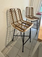 2x Barhocker Houston 1094 (Rattan-Optik, hell) – NEU 