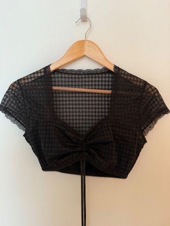 Schwarze Dirndl Bluse Nina von C NEU mit Schnürung, Gr. 38