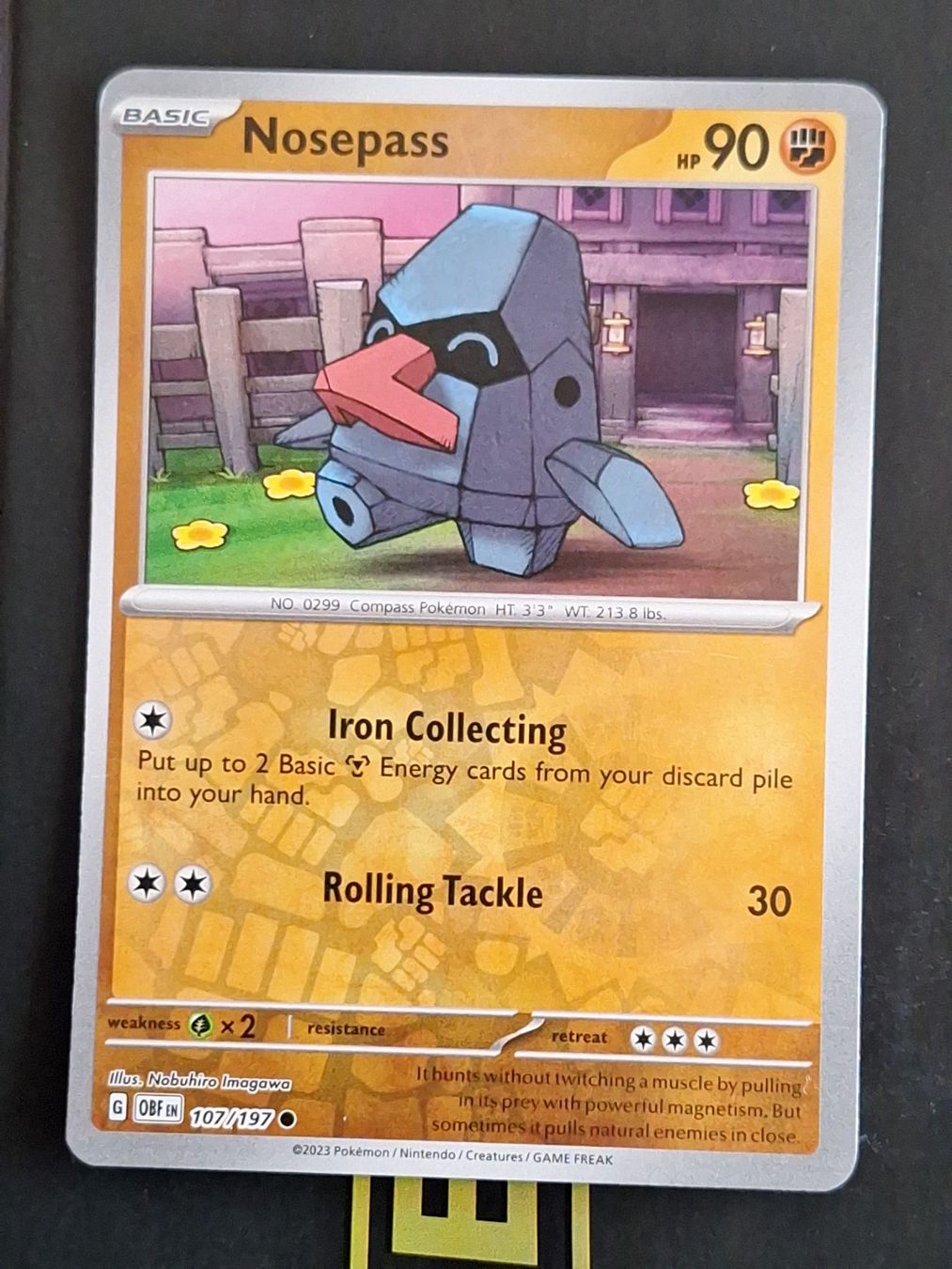 Pokémon Carte collezionabili: Nosepass - Pokemon Reverse Holo Obsidian Flames – Usato da Altstätten SG venduto da GGsGameshop