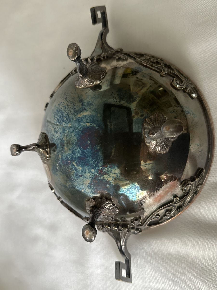 Schalen: Antike Schale, möglicherweise versilbert Jugendstil vierfüss – Gebraucht aus Zürich von Chaeffeler 2