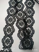 Spitze Blume alt hübsch schwarz synthetisch 5 m x 4 cm breit