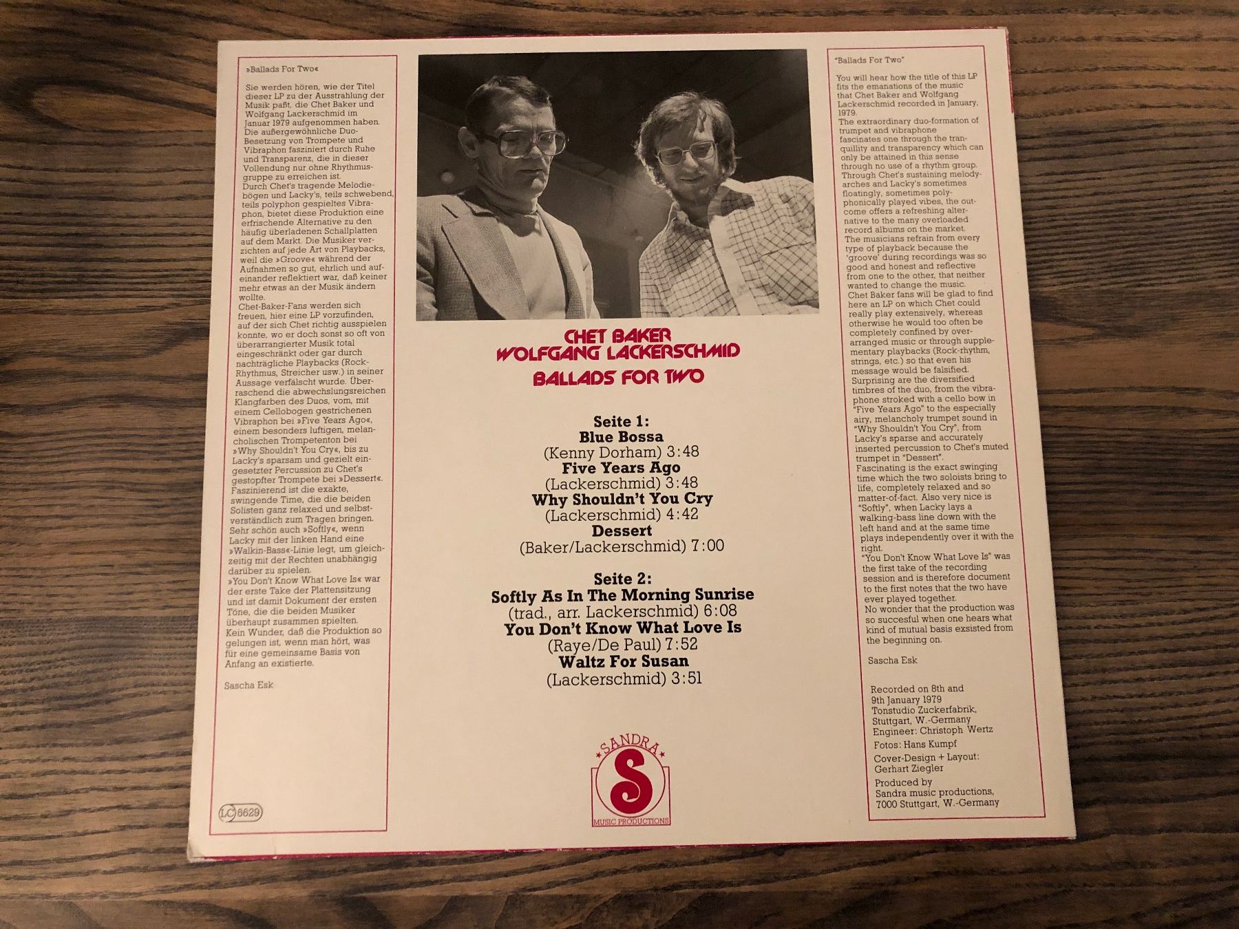 Dischi in vinile: Chet Baker & Wolfgang Lackerschmid, Jazz LP 1979 – Usato da Berg am Irchel venduto da Zweiti_Chance 1