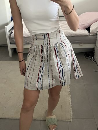 Jupe d’été en coton ajustable XS-M