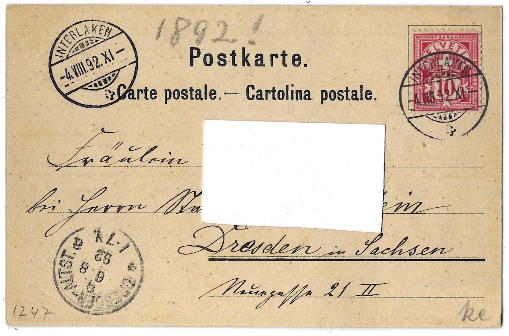 Cartoline postali: GRUSS   aus  dem   Berner  Oberland – Usato da Bütschwil venduto da Jackson1A 1