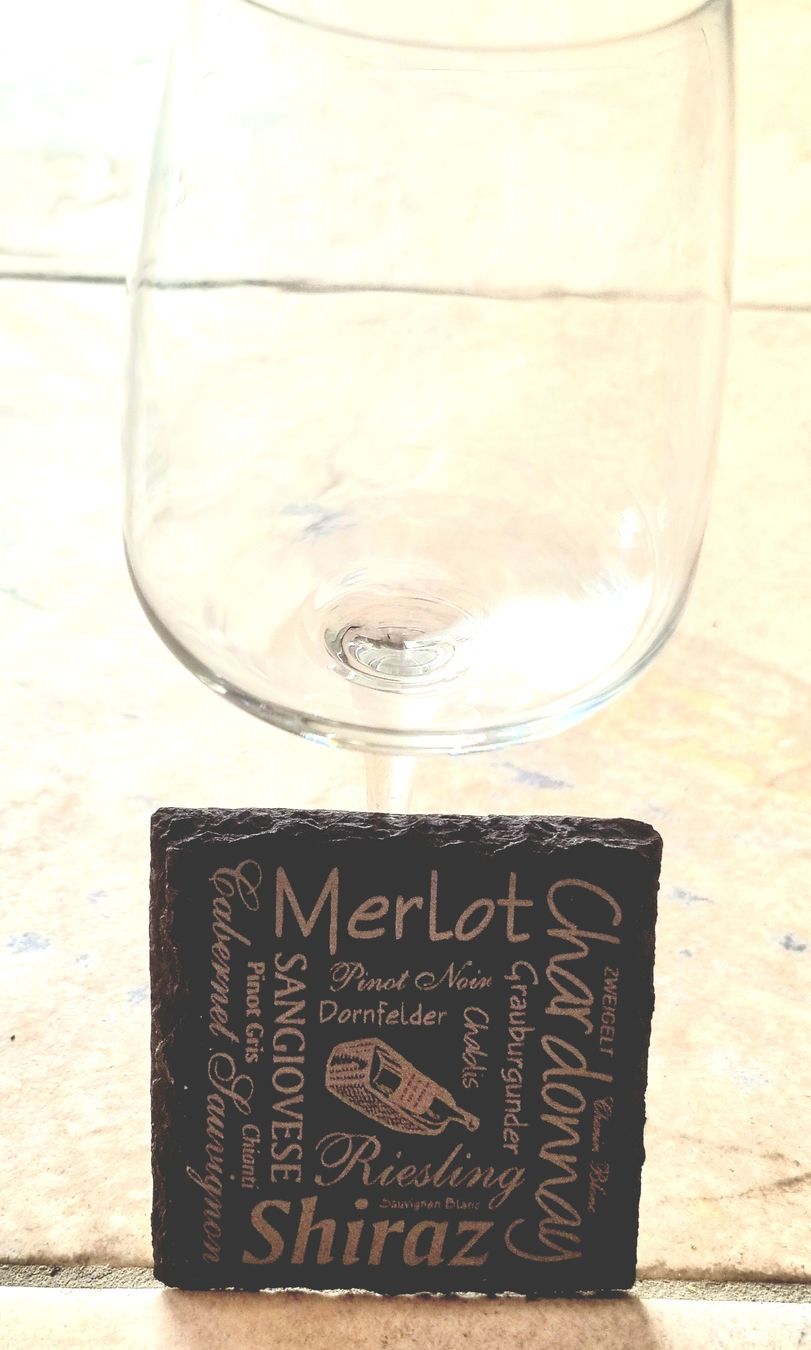 Untersetzer: Schiefer Untersetzer 4er Set Wein Design Geschenkidee – Neu (gemäss Beschreibung) aus Rottenschwil von tob_h7ld 2